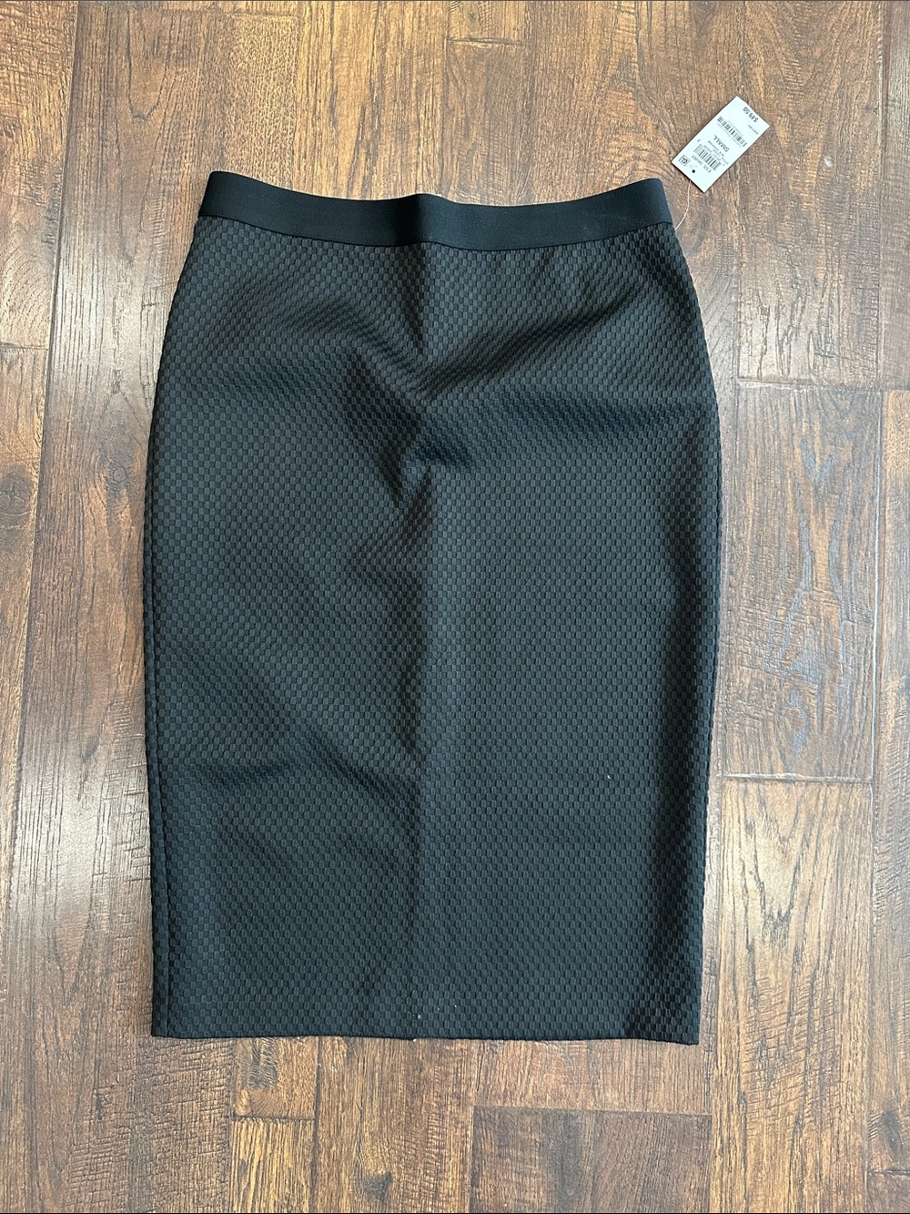 Alfani Black Textured Pencil Skirt